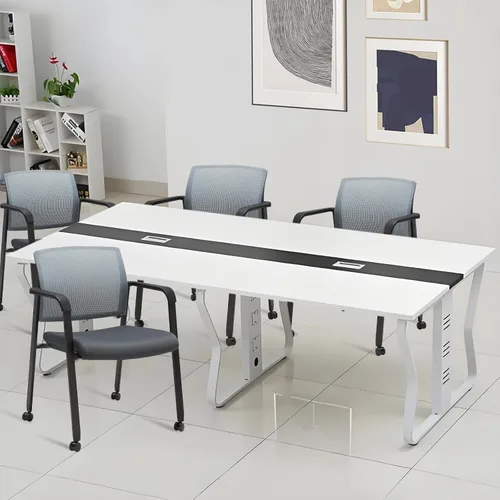 Vista 9 de CLATINA Silla gris para sala de espera con ruedas, respaldo de malla, sillones apilables con asiento de tela tapizado y soporte lumbar ergonómico