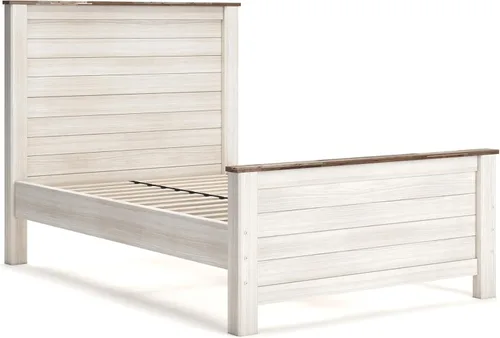 Vista 16 de Ashley Furniture Signature Design - Cabecero de panel completo Willowton – Estilo Contemporáneo – Tamaño Queen - Color Blanco.