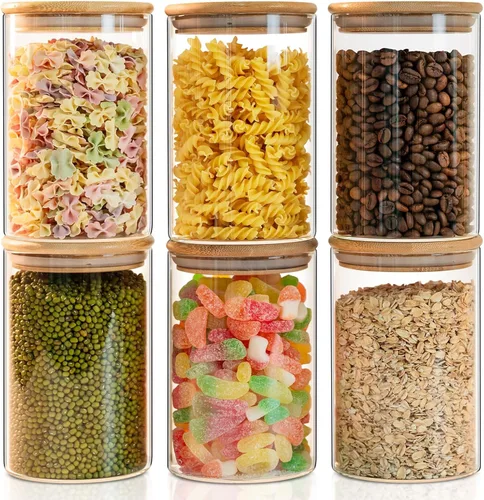 Vista 11 de YUNCANG Tarros de almacenamiento de vidrio, PAQUETE DE 2 - 108oz/3200ml Recipientes de almacenamiento de alimentos de vidrio transparente con tapa