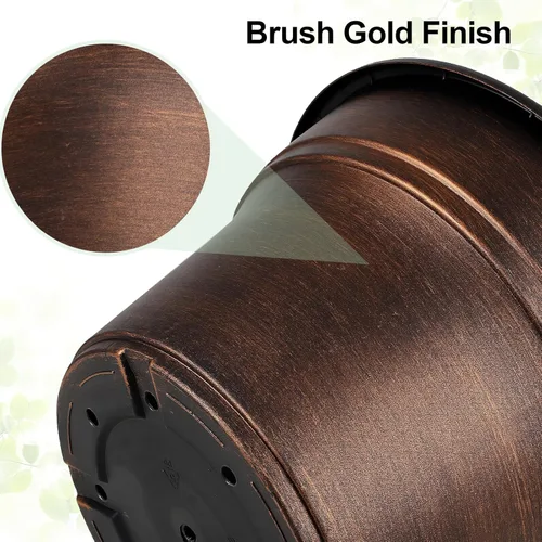 Vista 4 de Juego de 6 macetas de 6 pulgadas, macetas de plástico para plantas de interior con agujeros de drenaje y bandejas, juegos de contenedores