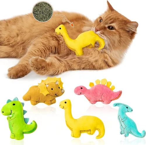 Vista 11 de MALLMALL6 Juguetes de Pepinillo y Hierba Gatera para Gatos - 5 Piezas Juguetes Interactivos de Pepinillo y Catmint para Gatos