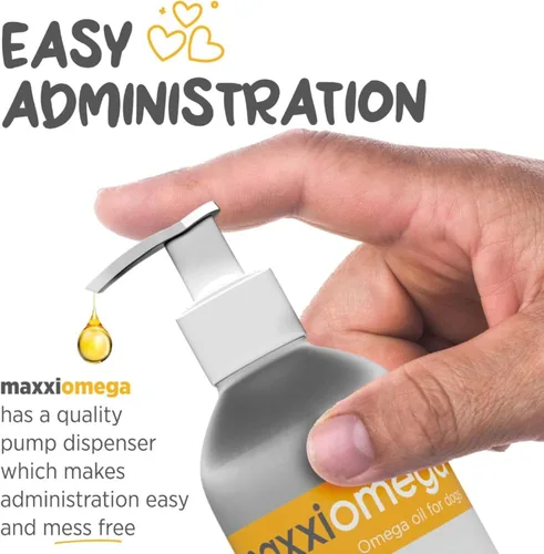 Vista 4 de maxxipaws maxxiomega - Suplemento de aceite Omega 3, 6 y 9, soporte de piel y pelaje para perros, 10 onzas