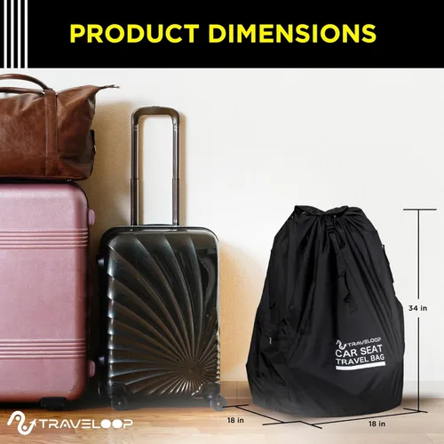 Vista 2 de Bolsa de viaje para asiento de automóvil para avión, bolsa de control de puerta de doble cierre para asientos de automóvil con correas acolchadas