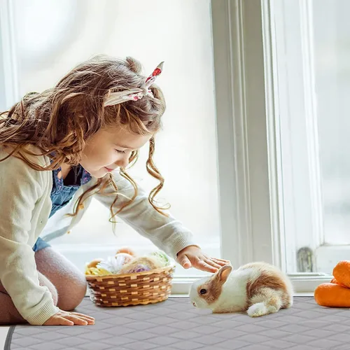 Vista 6 de Petlex Paquete de 4 forros para jaula de cobayas de 24 x 17 pulgadas, almohadillas lavables para orina de conejillo de indias, reutilizables