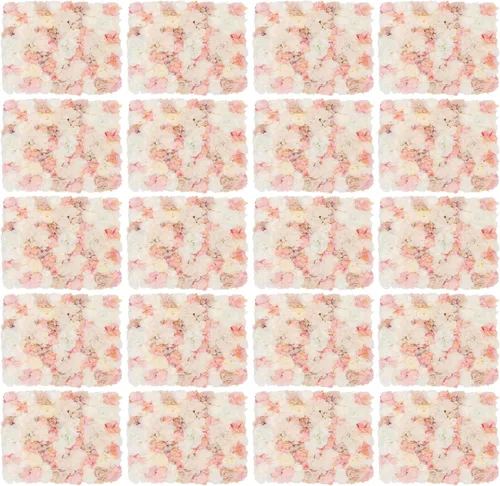 DNYSYSJ 20 piezas de 23.62 x 15.75 x 0.79 pulgadas, color rosa otoñal, naranja, hortensias artificiales, panel de flores de rosa artificial, tapete