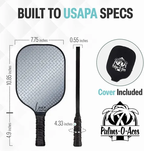 Vista 3 de Carbon Fiber Pickleball Paddles Lightweight & Durable Pickleball Rackets for Adults - Enhanced Spin Texture - Toray 700 Graphite Pickleball Paddle