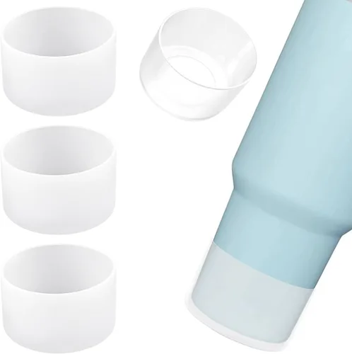 Paquete de 4 botas de silicona para Stanley de 40 onzas Quencher Adventure y Stanley IceFlow de 30 onzas y 20 onzas, reduce los arañazos de ruido,
