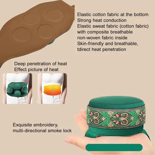 Vista 9 de Portable Moxa Box Kit Copper Care Relax Moxibustion Box Device Burning Belly Heating Healing Filter Moxa Stick Burner Holder Tool(1-Piece)