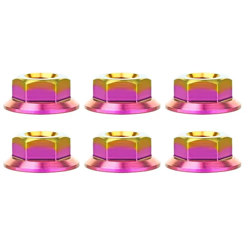 Vista 19 de Titanium DIN6923 M5 M6 M8 M10 M12 M14 M16 - Juego de 6 tuercas hexagonales (paso M5, 0.031 in, negro)