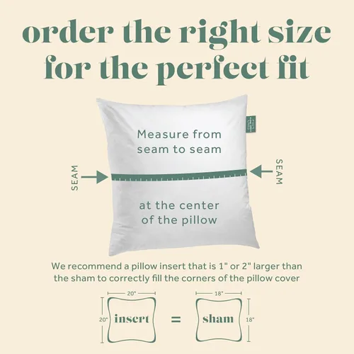 Vista 2 de Relleno de almohada decorativa, relleno de plumón y plumas, funda 100% algodón de 233 hilos, inserto de almohada cuadrado, fabricado en Estados