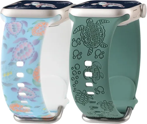 Correa con grabado floral y correa impresa de flores, compatible con Apple Watch Band de 1.496 pulgadas, 1.575 pulgadas, 1.614 pulgadas, correa