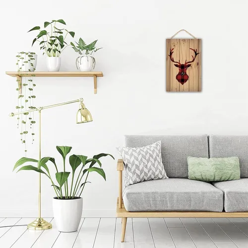 Vista 4 de Letrero de madera con texto en inglés «Keep the Door Closed No Matter What The Cat Dice», accesorio para decoración del hogar, 10 x 5 pulgadas
