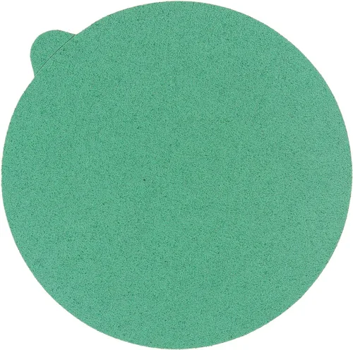 Vista 2 de Dura-Gold Discos de lija PSA de película verde de 5 pulgadas, grano 80 (caja de 50), discos de papel de lija autoadhesivos con parte trasera