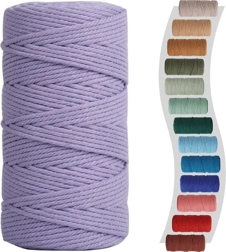 Vista 30 de NOANTA - Cuerda de macramé color verde aguacate, 2 mm x 220 yardas, cuerda de algodón colorido para colgar en la pared, ganchos de plantas