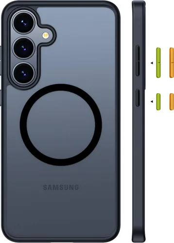 Vista 10 de TORRAS - Funda protectora magnética para Samsung Galaxy S23 6.1 pulgadas, prueba de caídas de grado militar, apta para MagSafe, parte trasera Negro