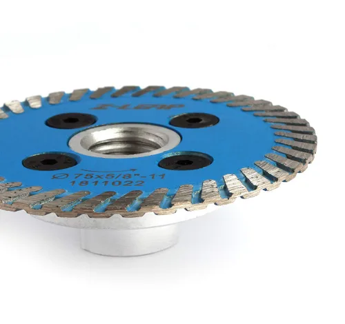 Vista 4 de Hoja de corte de diamante de 3 pulgadas con brida extraíble 5/8-11 afilar hormigón de mármol de piedra