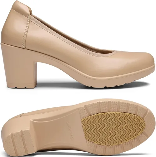 Vista 2 de DREAM PAIRS Zapatos de tacón bajo para mujer, con puntera cerrada, cómodos, con punta redonda, para boda