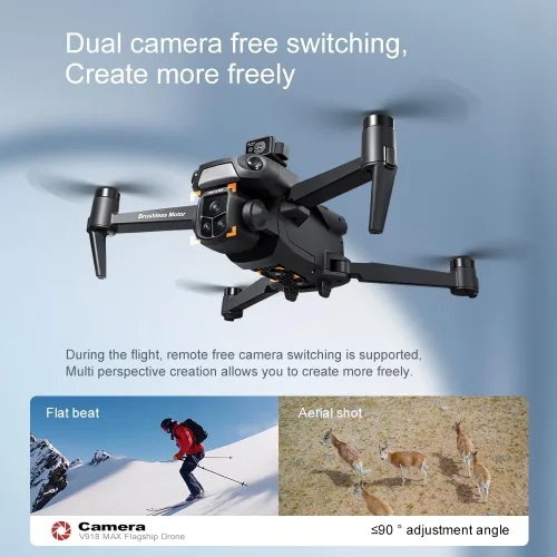 Vista 5 de V918 - Dron GPS con cámara 8K para adultos, drones RC con pantalla HD de 5 pulgadas, tiempo de vuelo de 90 minutos, rango de control largo de 3 KM