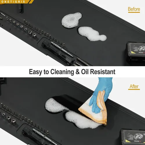 Vista 3 de OneTigris Gun Clean Mat Magnectic for Table, Extra Large 48"x16" Anti-Slip Rubberized Repair Mat for Gun Parts, Protects Work Surface from Solvents