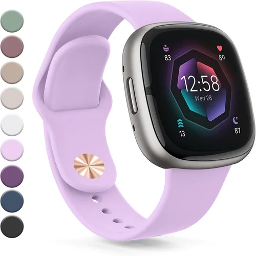 Vista 30 de Vanjua Correa compatible con Fitbit Sense 2 / Sense Bands, Fitbit Versa 4 / Versa 3 bandas para mujeres y hombres, correa de repuesto de silicona