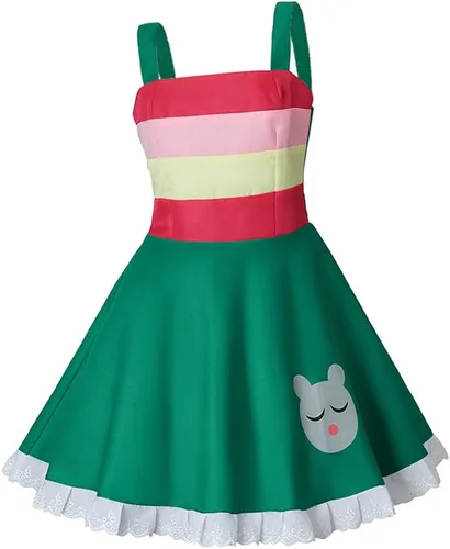 Saniplaycos Disfraz de princesa de estrella y mariposa para cosplay, mini vestido verde para mujer