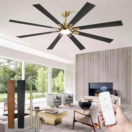 Vista 21 de ZMISHIBO Ventiladores de techo de 72 pulgadas de bronce aceitado, con luces y control remoto, para interiores/exteriores, ventilador de techo