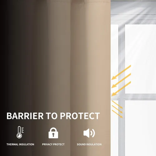 Vista 69 de Easy-Going - Cortinas opacas para dormitorio, aislamiento térmico sólido con ojales, cortinas de ventana para reducción de ruido, cortinas