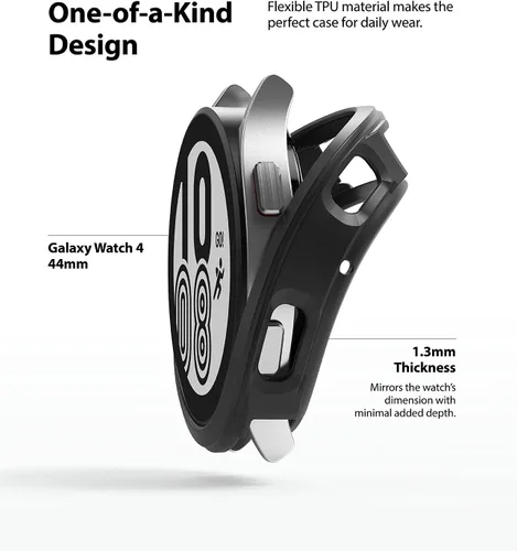 Vista 4 de Ringke Air Sports - Funda compatible con Samsung Galaxy Watch 4 de 1.732 pulgadas, delgada, suave, flexible, resistente, marco de bisel elevado