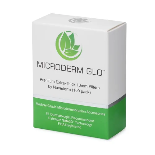 Vista 4 de Microderm GLO Nuvéderm - Filtros extra gruesos de 0.394 pulgadas (100 unidades), accesorios de microdermoabrasión de grado médico con tecnología