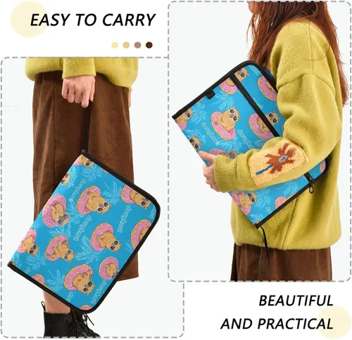 Vista 3 de ALAZA Capybara Swimming Blue 13 Pocket Expanding File Folder with Labels, Accordion File Folder File Organizer Letter A4 Paper for Office School