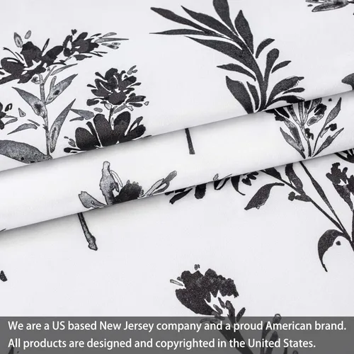 Vista 3 de DriftAway Sylvia - Cortina opaca con aislamiento térmico y estampado de acuarela, con estampado de hierbas botánicas florales, bolsillo para barra