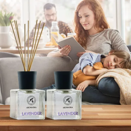 Vista 8 de Juego de difusor de varillas de lavanda con aceite esencial de lavanda, 3.4 onzas líquidas, 2 x 1.7 fl oz, difusores perfumados, difusor de varillas