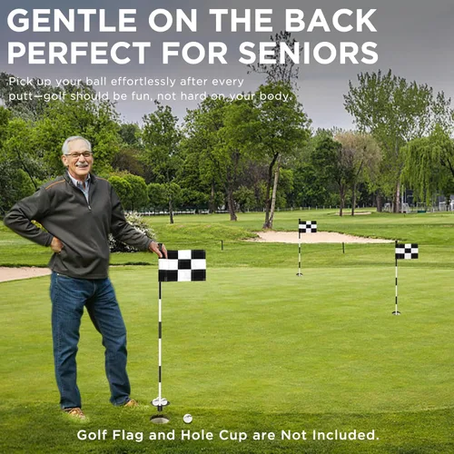 Vista 7 de KINGTOP Asta de Bandera de Golf - Diseño Portátil, Asta de Bandera de Green de Práctica de Putting para Patio, Club - Poste Pin Asta de Bandera