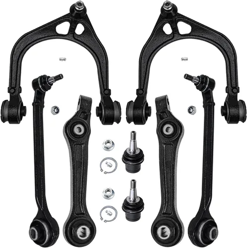 Vista 215 de Detroit Axle - Kit de ocho piezas - brazos de control de suspensión inferior delantero y trasero con juntas de bolas, extremos de barras
