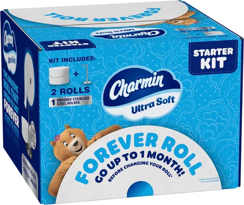 Vista 14 de Charmin Papel higiénico ultra suave, kit de iniciación Forever Roll, 1 soporte, 2 rollos, papel de baño de 2 capas