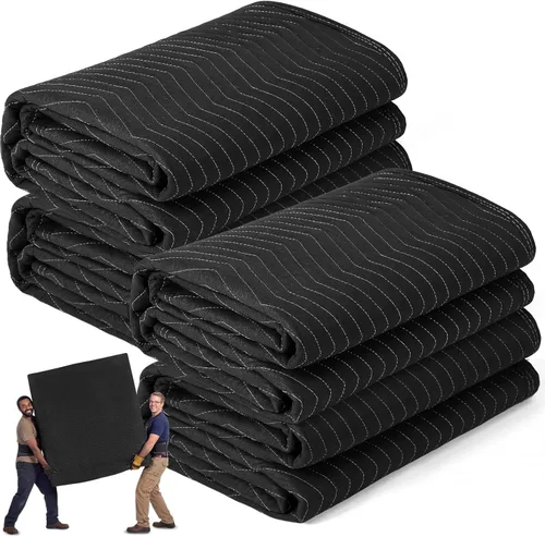 Vista 8 de Peryiter 2 Pack 96'' x 80'' Extra Large Moving Blankets 4.4 lb Heavy Duty Moving Pads and Packing Blankets Thick Quilted Shipping Furniture Pads for