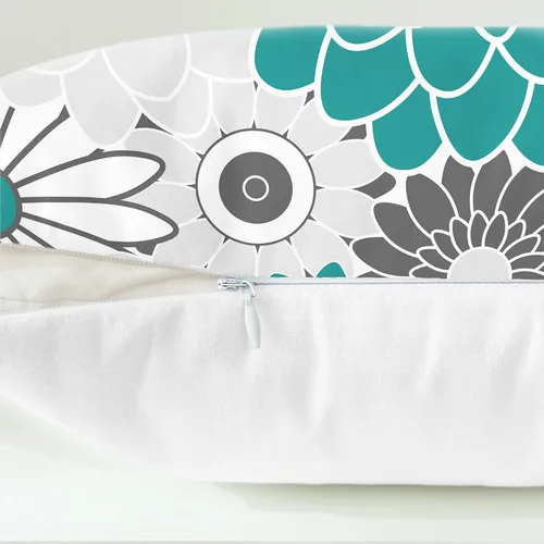 Vista 21 de CaliTime Juego de 2 fundas de almohada decorativas de forro polar con flores florecientes de dalia floral para sofá, cama, sofá, decoración de casa