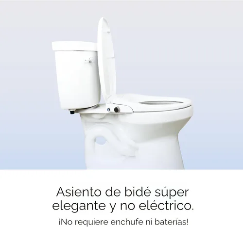 Vista 5 de TUSHY Wave Asiento de inodoro de bidé no eléctrico Diseño alargado elegante, liberación rápida para fácil limpieza Lavado frontal y trasero