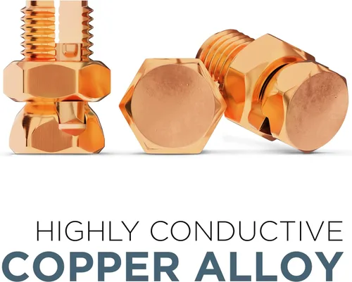 Vista 7 de Tamaño #8, paquete de 10 – Conector de perno dividido de cobre – Conectores eléctricos de perno dividido – Perno dividido a tierra – Conectores