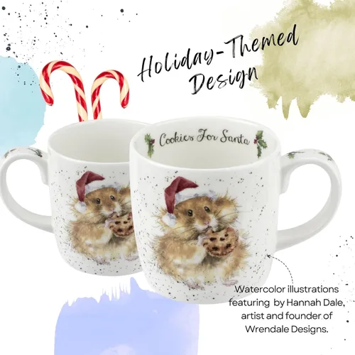 Vista 3 de Royal Worcester Wrendale Designs Taza de 14 onzas (Galletas para Santa)