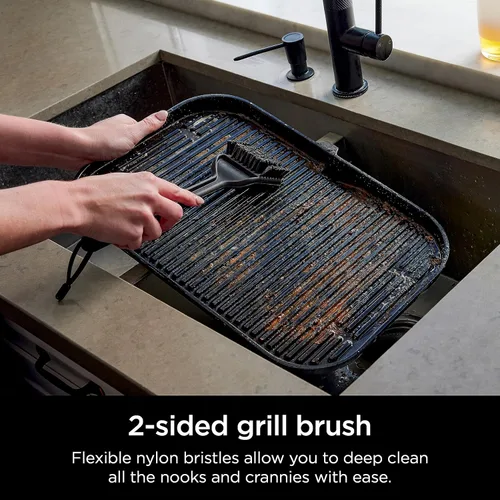 Vista 2 de Ninja XSKBRUSHXL Woodfire Cepillo de Limpieza para Parrilla de Exterior, Compatible con Todas las Parrillas de Exterior Ninja Woodfire