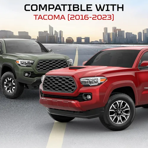 Vista 2 de AJT DESIGN Cubierta de manija de puerta de automóvil compatible con Toyota Tacoma (2016-2023) Moldura interior de plástico ABS, cubierta de manija