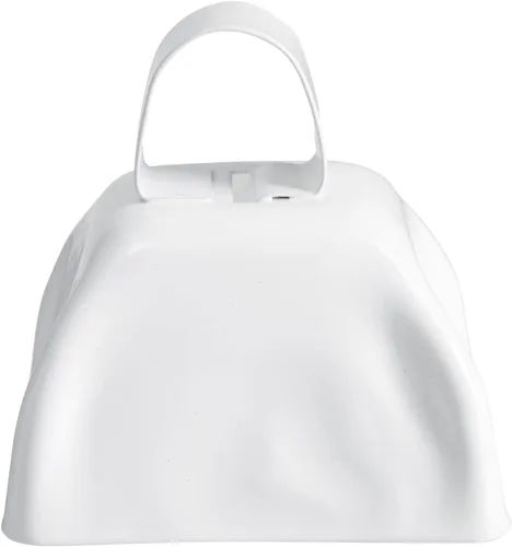 Vista 9 de BLUE PANDA Cencerros de hierro blanco de 3 pulgadas, fabricantes de ruido para eventos deportivos, fabricantes de ruido de animación con mango