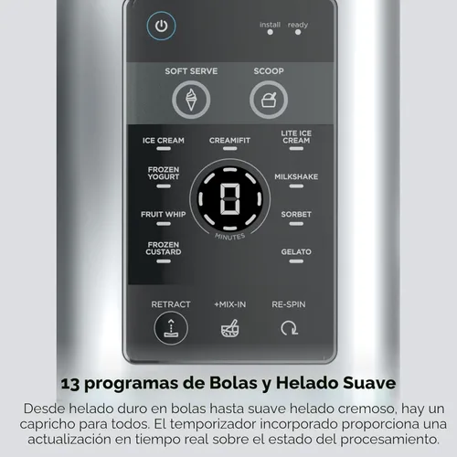 Vista 4 de Ninja CREAMi - Máquina para hacer helados, postres suaves para servir, sorbete, batidos, yogur helado y más, programas 13 en 1, incluye mango y dos