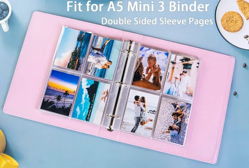 Vista 3 de 20 paquetes de 160 fundas para cartas de 2.5x3.5, carpeta A5 de 4 fundas para cartas, protector de página de 4 bolsillos de doble cara de 6.1x7.6