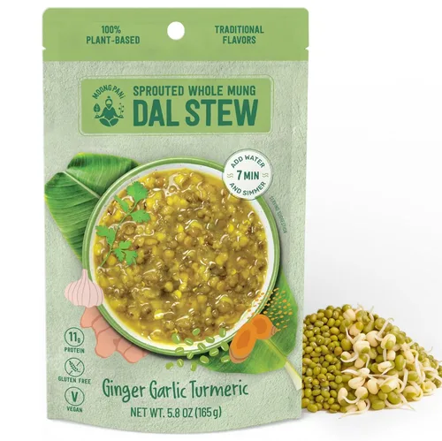 Moong Pani Estofado de Mung Dal entero germinado | Listo en 7 minutos | Estofado, Dal, estilo indio | 0.39 oz de proteína 0.28 oz de fibra |