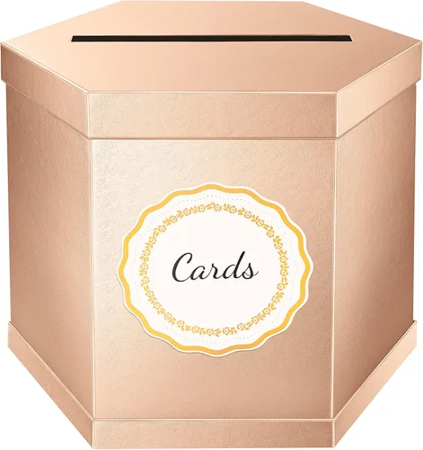 Vista 7 de ROSEGLD Elegante tarjetero de 12 x 10 x 10 pulgadas, perfecto para bodas, graduaciones, cumpleaños, baby shower, compromiso (negro)