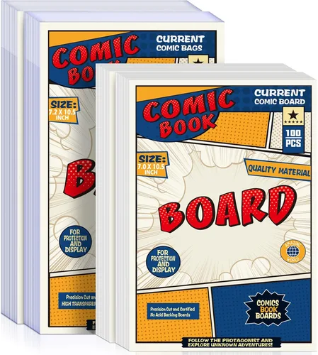 Vista 7 de Leffis 100 protectores para cómics, protectores de cómics de tamaño actual, protectores de cómics gruesos y duraderos de tamaño regular