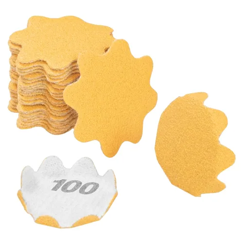 Vista 18 de Disco de lijado ondulado con borde flexible de 1 pulgada de diámetro, grano único, paquete de 25 unidades para lijadoras manuales y lijadoras