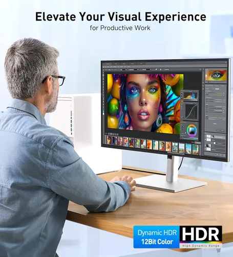 Vista 5 de Cable Matters Cable HDMI trenzado prémium de 48 Gbps Ultra HD 8K de 3.3 pies / 3.3 ft con 8K @60Hz, 4K @240Hz y soporte HDR para PS5, Xbox Series